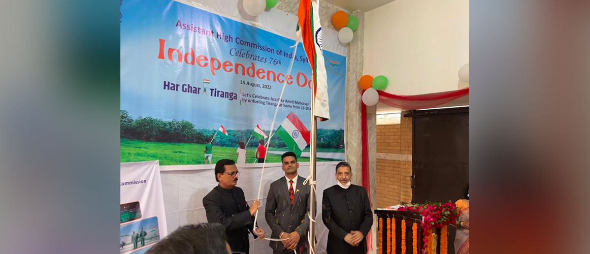  Assistant High Commissioner Shri Niraj Kumar Jaiswal unfurled the national flag on the occasion of 76th Independence Day of India at AHCI, Sylhet – 15.08.2022