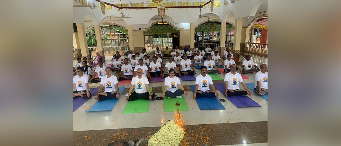 AHCI, Sylhet in association with Swami Vivekananda Yoga Shikshalay, Moulvibazar celebrated International Day of Yoga 2024 at Shri Shri Loknath Sebashram, Moulvibazar on 22 June, 2024