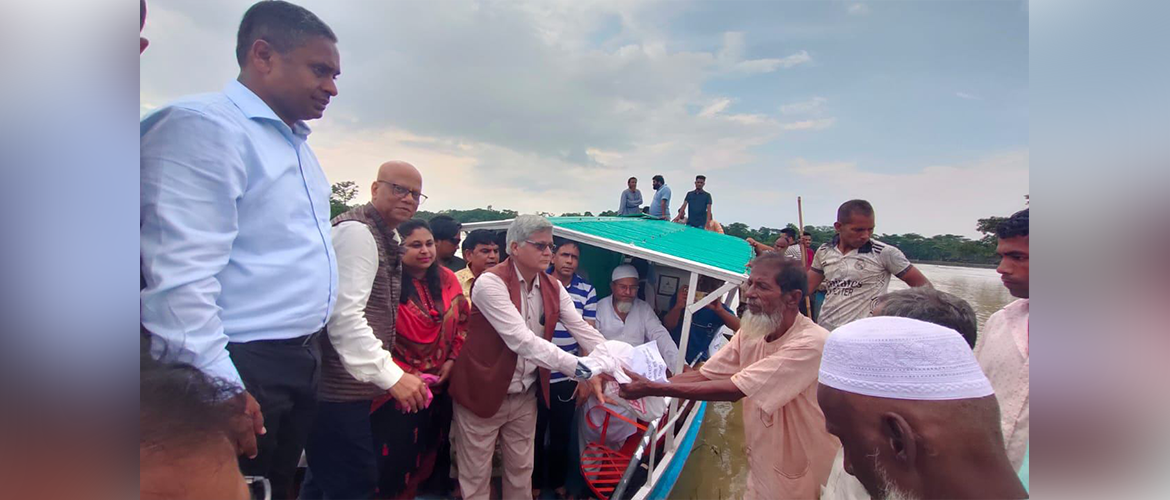  AHCI, Sylhet organized a joint relief programme in association with Hon’ble MP Mr. Habibur Rahman Habib for flood affected people in Fenchuganj Upazila on 06 July, 2024